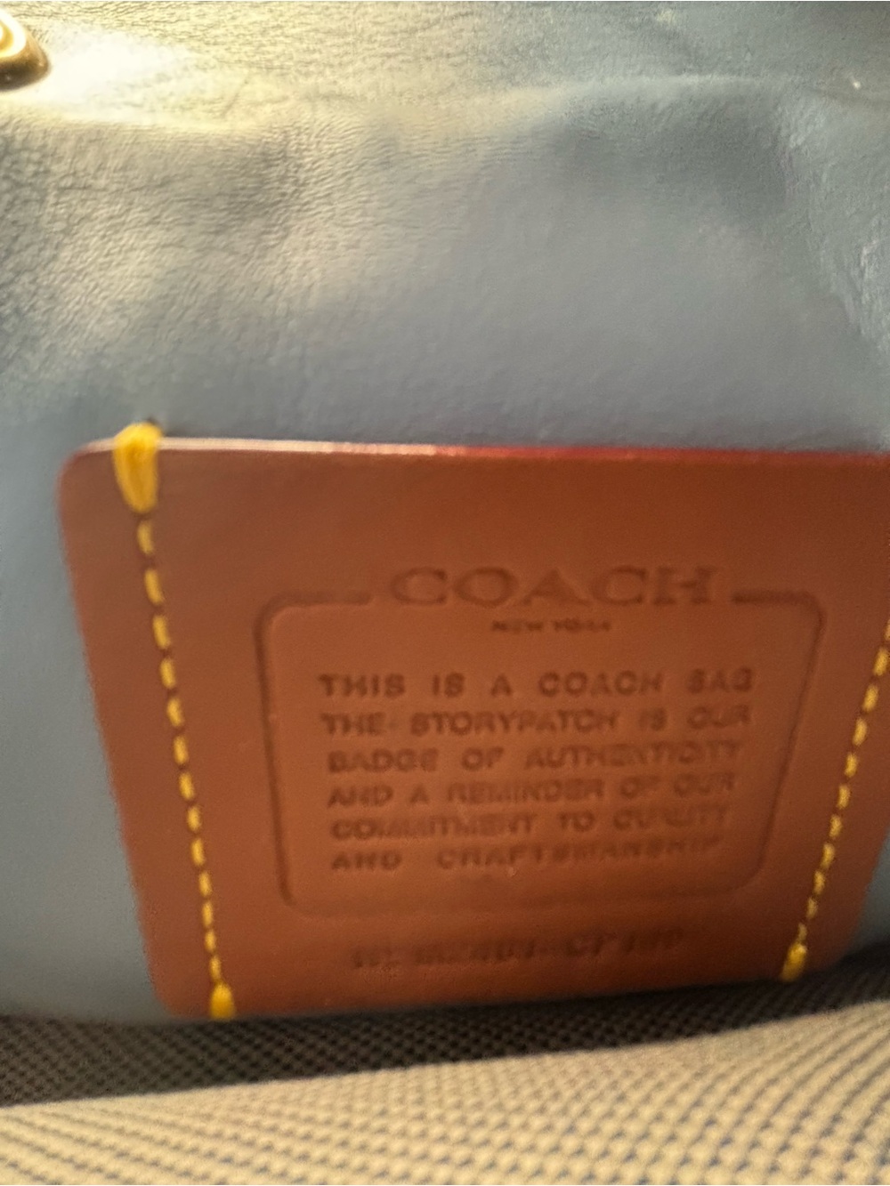 Coach Quilted Leather Crossbody in Pale Blue with Gold Hardware - Picture 3 of 12